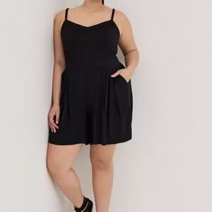 NWOT Torrid Black Ponte Bustier Romper- Size 2x
